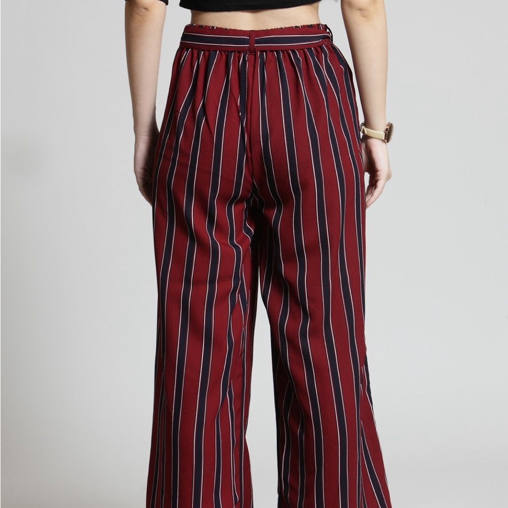 Maroon flared palazzo pants - Picture 5 of 10